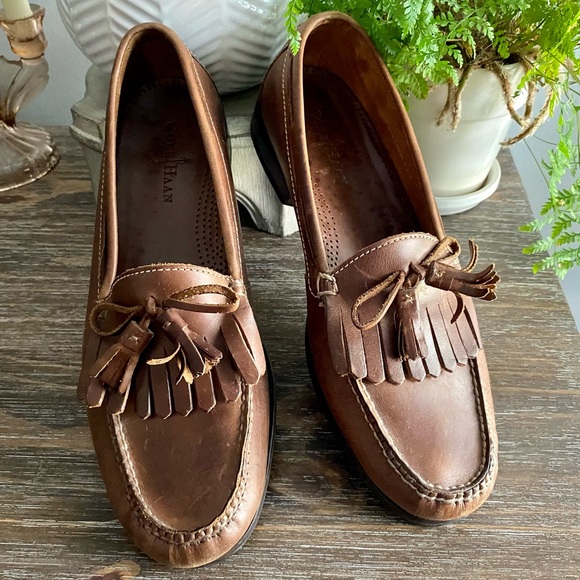 Cole Haan Mens‎ Leather Tassel Loafers Casual Slip On Brown Tan 12 D Tan Brown main image 10